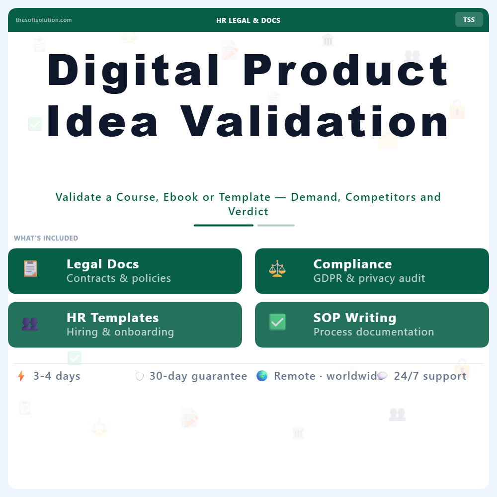 DIGITAL PRODUCT IDEA VALIDATION 1 DIGITAL PRODUCT IDEA VALIDATION – PROFESSIONAL DIGITAL SERVICE | THE SOFT SOLUTION