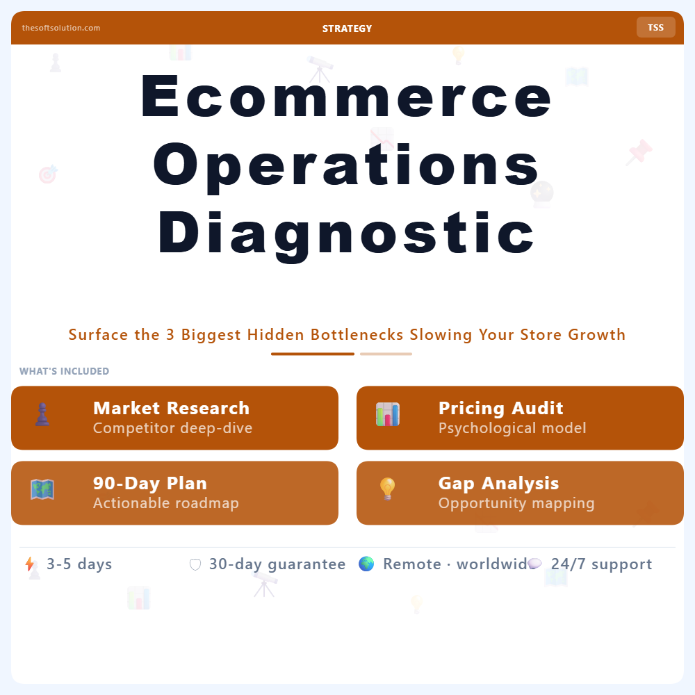 Ecommerce Operations Diagnostic – Professional Digital Service | The Soft Solution