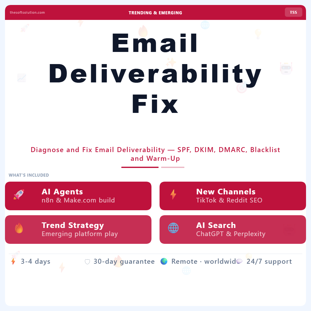 Email Deliverability Fix – Professional Digital Service | The Soft Solution