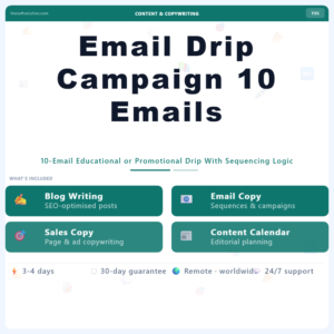 Email Drip Campaign 10 Emails – Professional Digital Service | The Soft Solution