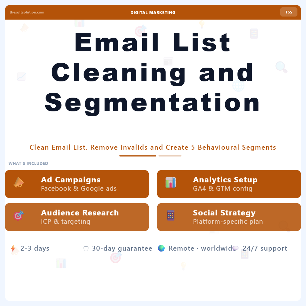 Email List Cleaning and Segmentation – Professional Digital Service | The Soft Solution