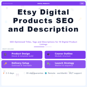 Etsy Digital Products SEO and Description Pack – Professional Digital Service | The Soft Solution