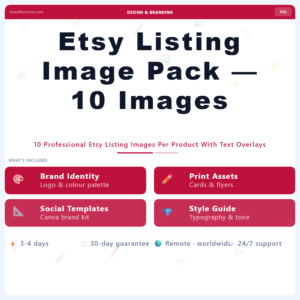 Etsy Listing Image Pack — 10 Images – Professional Digital Service | The Soft Solution