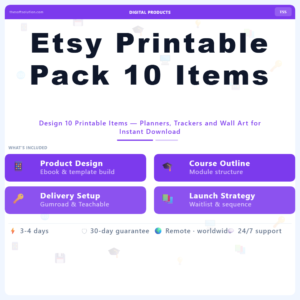 Etsy Printable Pack 10 Items – Professional Digital Service | The Soft Solution