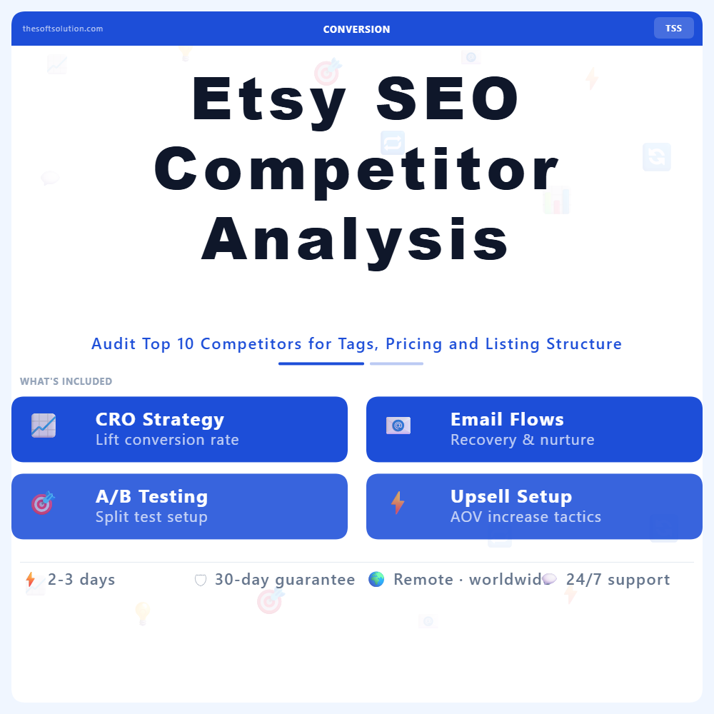 Etsy SEO Competitor Analysis – Professional Digital Service | The Soft Solution