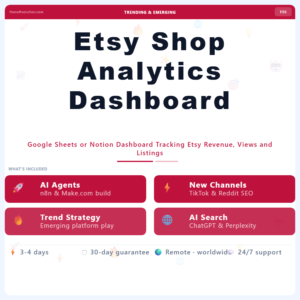 Etsy Shop Analytics Dashboard – Professional Digital Service | The Soft Solution
