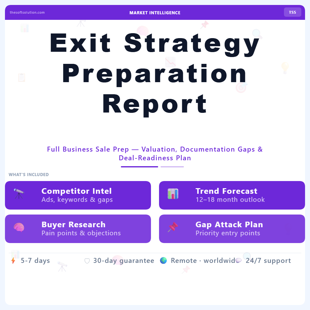 Exit Strategy Preparation Report – Professional Digital Service | The Soft Solution