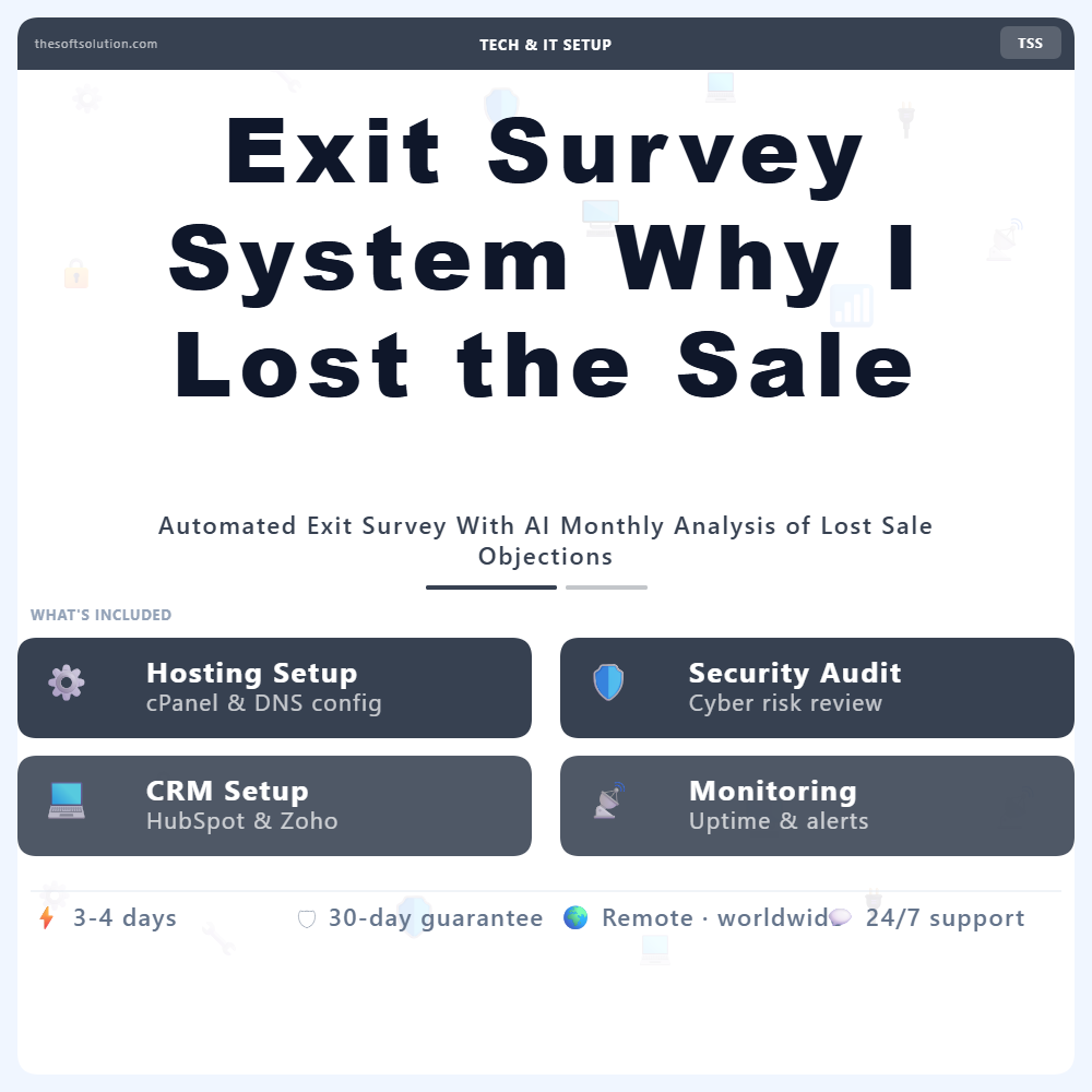 Exit Survey System Why I Lost the Sale – Professional Digital Service | The Soft Solution
