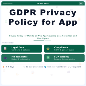 GDPR Privacy Policy for App – Professional Digital Service | The Soft Solution