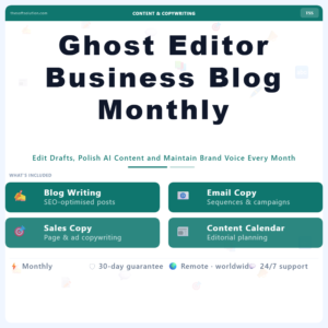 Ghost Editor Business Blog Monthly – Professional Digital Service | The Soft Solution