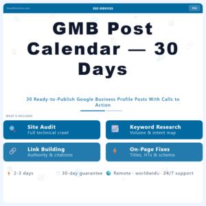 GMB Post Calendar — 30 Days – Professional Digital Service | The Soft Solution