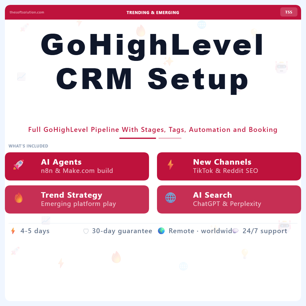 GoHighLevel CRM Setup – Professional Digital Service | The Soft Solution