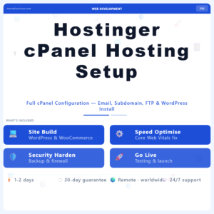 Hostinger cPanel Hosting Setup – Professional Digital Service | The Soft Solution