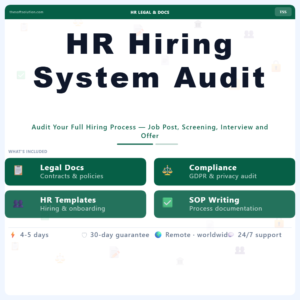 HR Hiring System Audit – Professional Digital Service | The Soft Solution