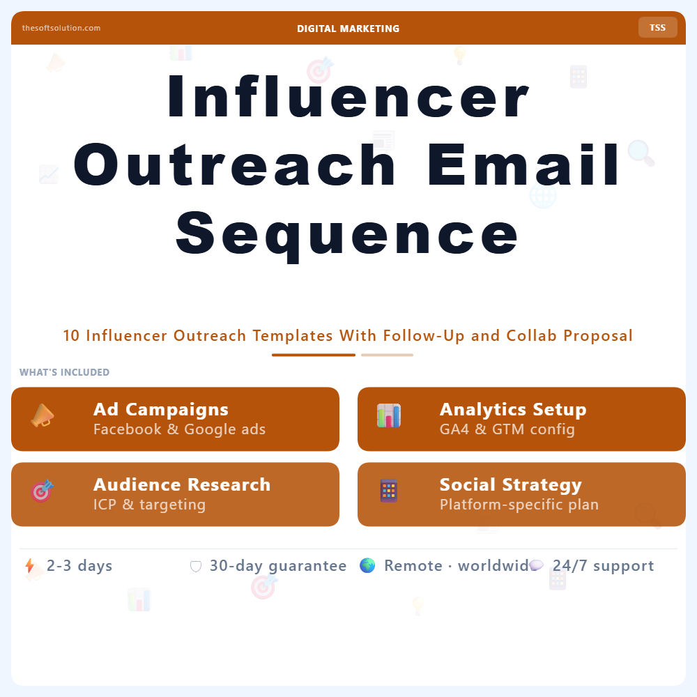 Influencer Outreach Email Sequence – Professional Digital Service | The Soft Solution