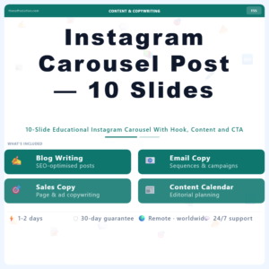 Instagram Carousel Post — 10 Slides – Professional Digital Service | The Soft Solution