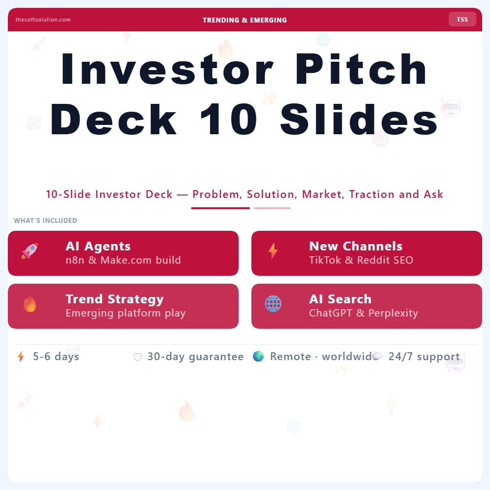 INVESTOR PITCH DECK 10 SLIDES 1 INVESTOR PITCH DECK 10 SLIDES – PROFESSIONAL DIGITAL SERVICE | THE SOFT SOLUTION