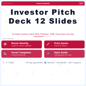 Investor Pitch Deck 12 Slides – Professional Digital Service | The Soft Solution