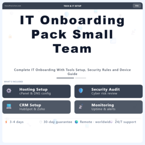 IT Onboarding Pack Small Team – Professional Digital Service | The Soft Solution