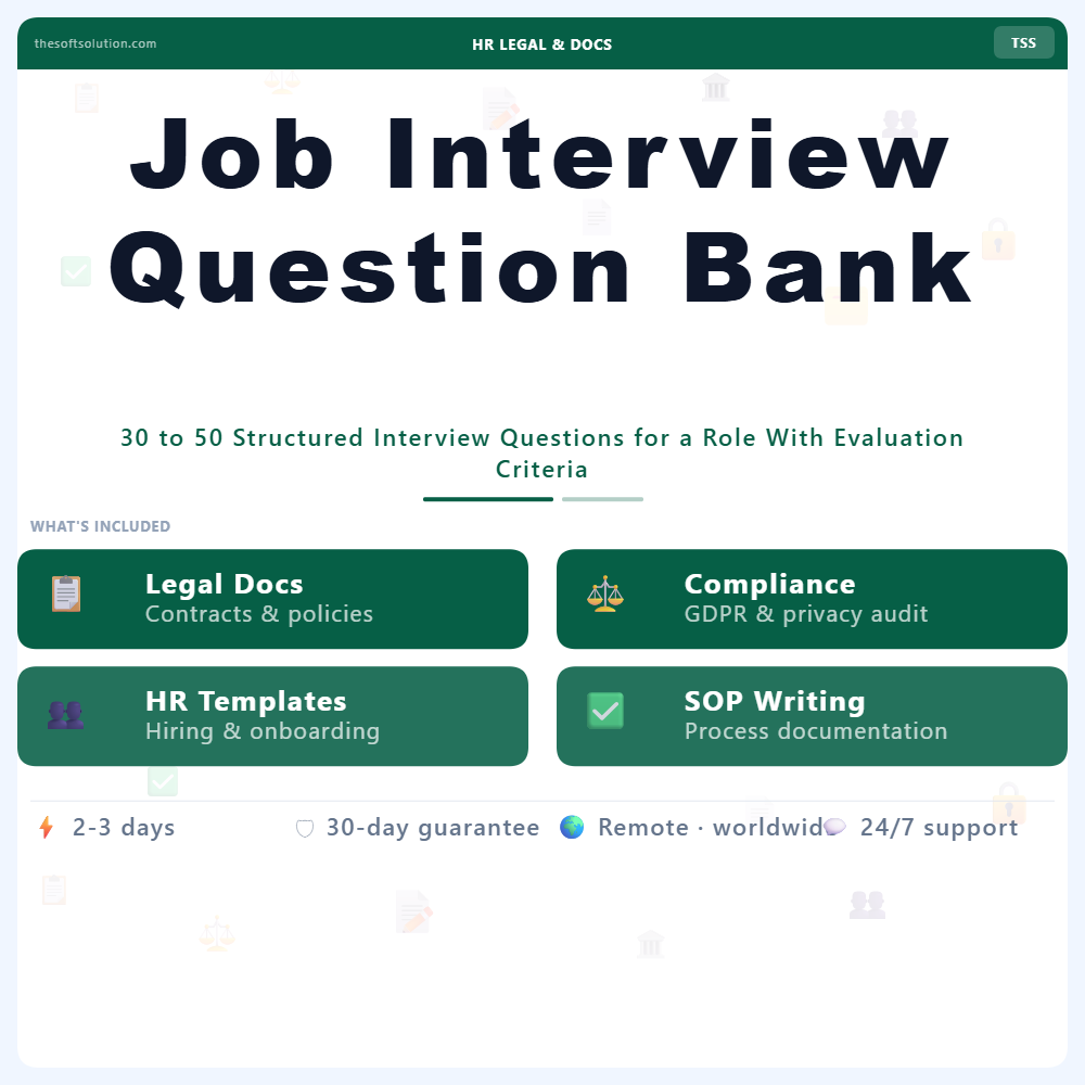 Job Interview Question Bank – Professional Digital Service | The Soft Solution