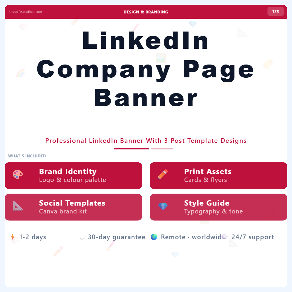 LinkedIn Company Page Banner – Professional Digital Service | The Soft Solution