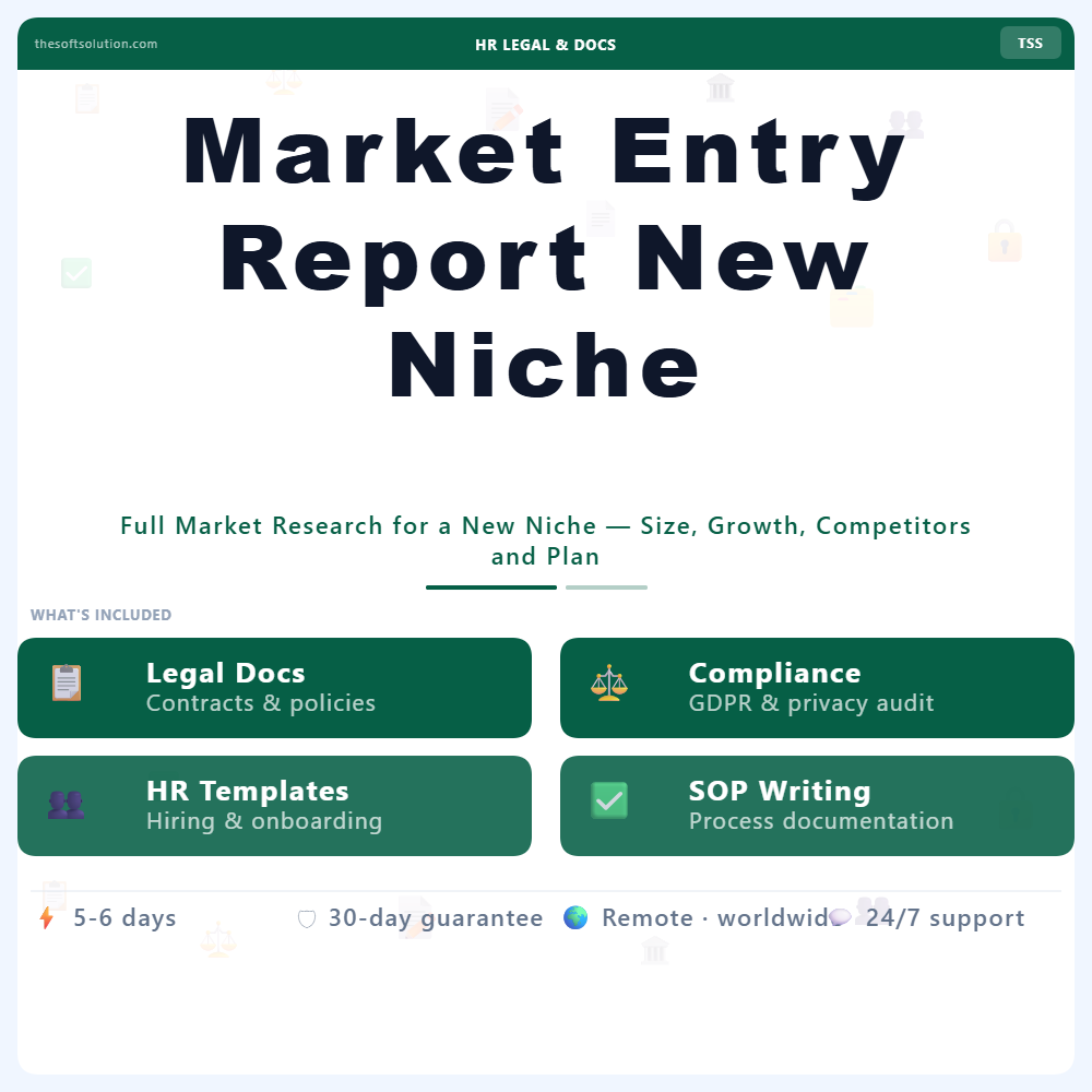 Market Entry Report New Niche – Professional Digital Service | The Soft Solution