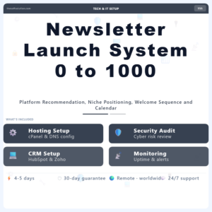 Newsletter Launch System 0 to 1000 – Professional Digital Service | The Soft Solution