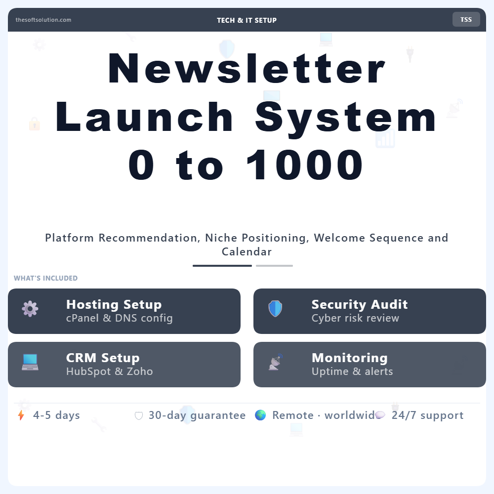 Newsletter Launch System 0 to 1000 – Professional Digital Service | The Soft Solution