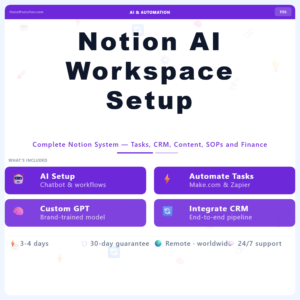 Notion AI Workspace Setup – Professional Digital Service | The Soft Solution