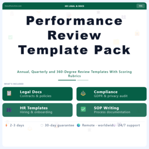 Performance Review Template Pack – Professional Digital Service | The Soft Solution