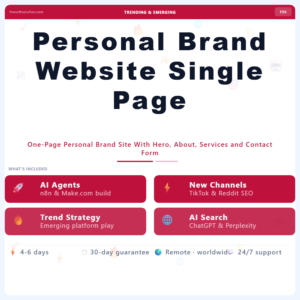 Personal Brand Website Single Page – Professional Digital Service | The Soft Solution
