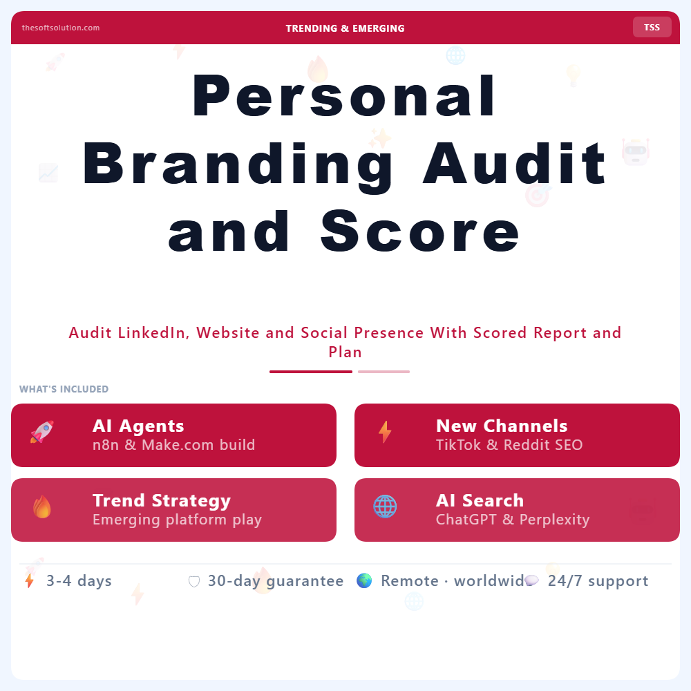 Personal Branding Audit and Score – Professional Digital Service | The Soft Solution