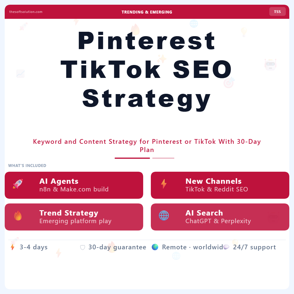Pinterest TikTok SEO Strategy – Professional Digital Service | The Soft Solution