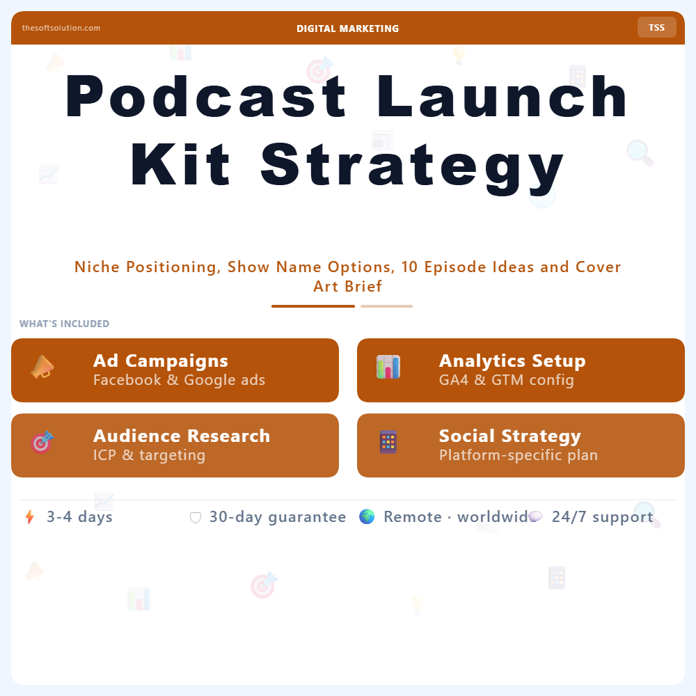 Podcast Launch Kit Strategy – Professional Digital Service | The Soft Solution