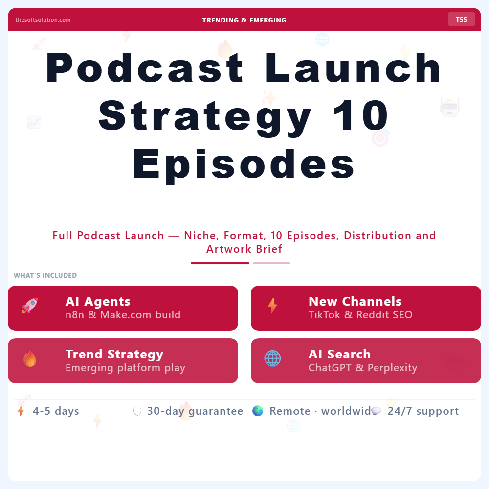 Podcast Launch Strategy 10 Episodes – Professional Digital Service | The Soft Solution