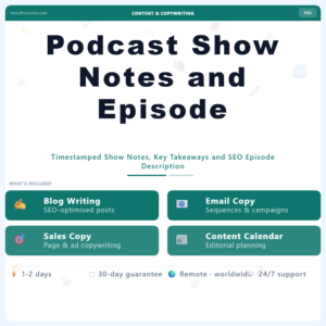 Podcast Show Notes and Episode Summary – Professional Digital Service | The Soft Solution