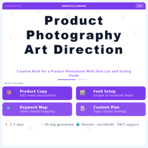 Product Photography Art Direction Brief – Professional Digital Service | The Soft Solution