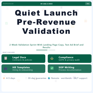 Quiet Launch Pre-Revenue Validation – Professional Digital Service | The Soft Solution