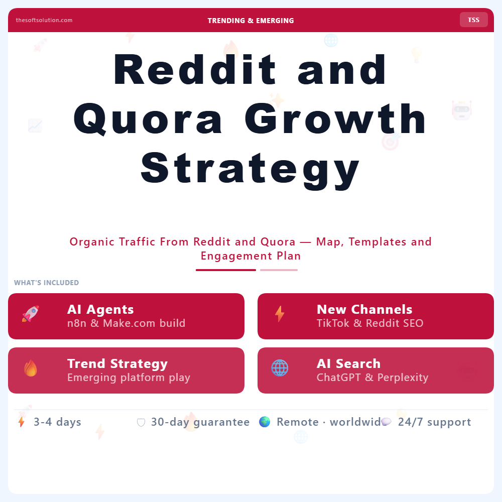 Reddit and Quora Growth Strategy – Professional Digital Service | The Soft Solution