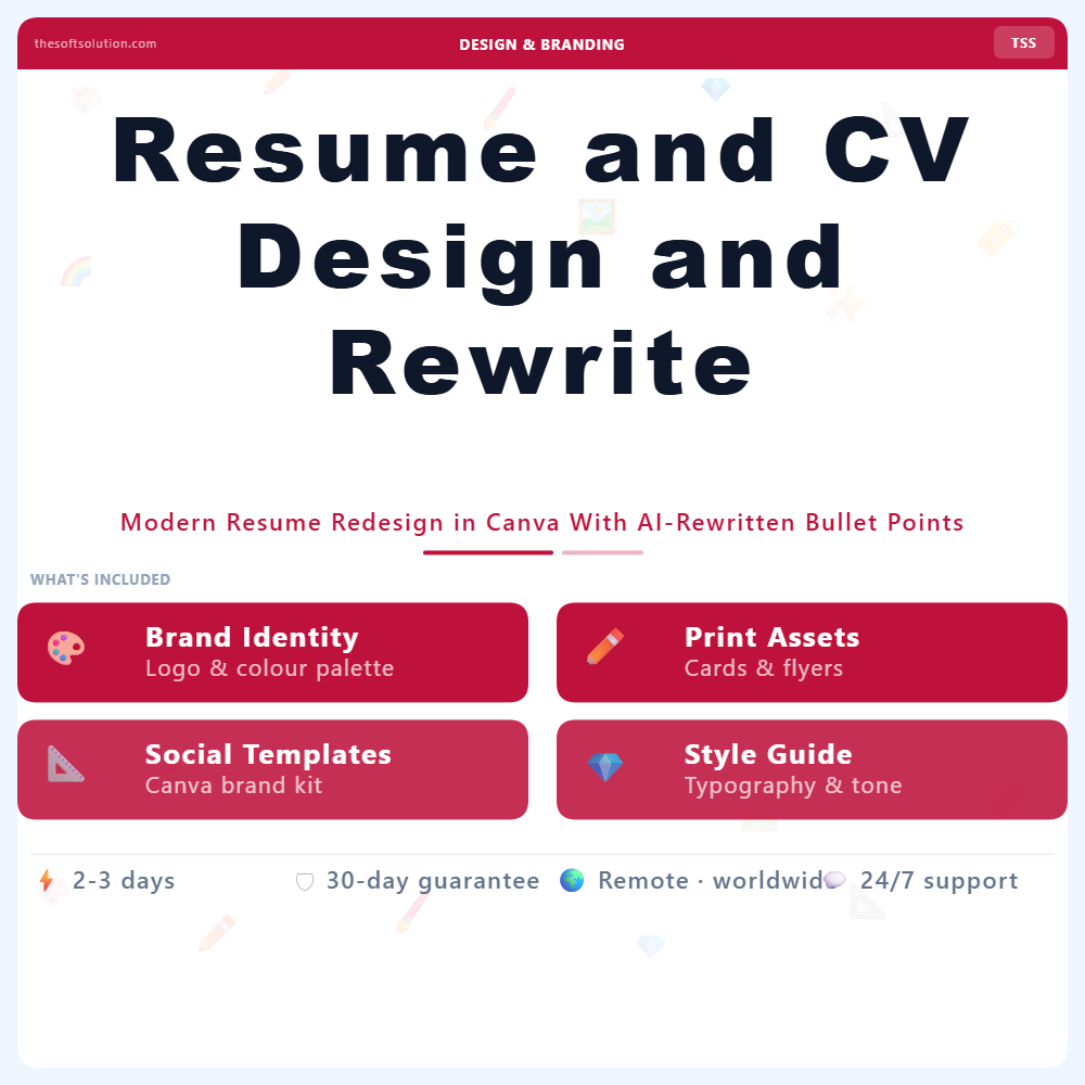 Resume and CV Design and Rewrite – Professional Digital Service | The Soft Solution