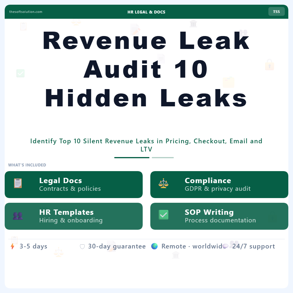 Revenue Leak Audit 10 Hidden Leaks – Professional Digital Service | The Soft Solution