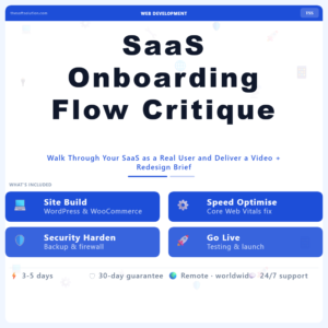 SaaS Onboarding Flow Critique – Professional Digital Service | The Soft Solution