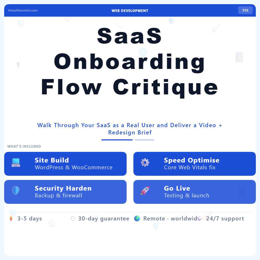 SaaS Onboarding Flow Critique – Professional Digital Service | The Soft Solution