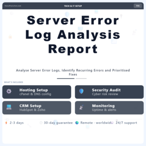 Server Error Log Analysis Report – Professional Digital Service | The Soft Solution