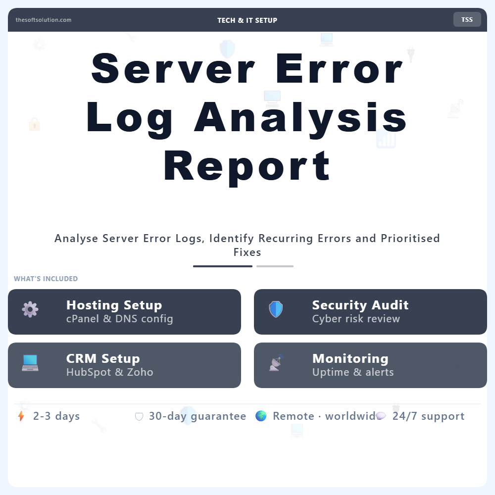 Server Error Log Analysis Report – Professional Digital Service | The Soft Solution