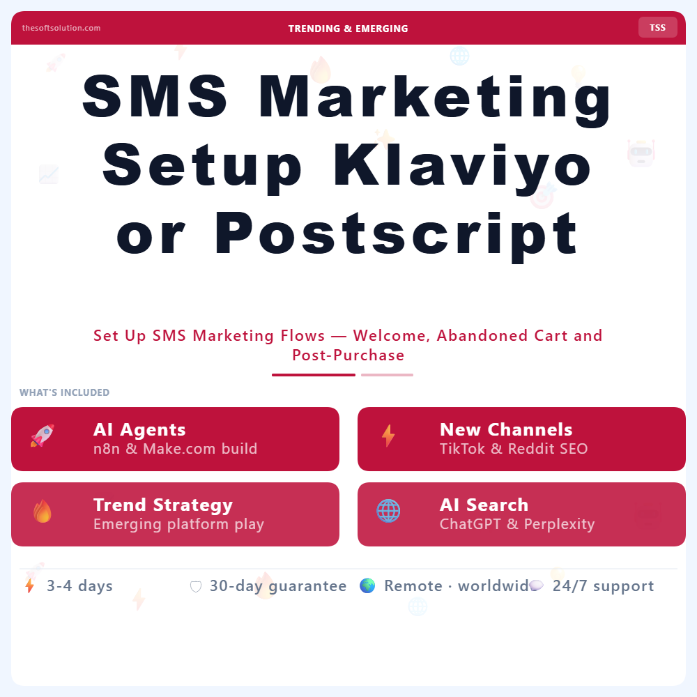SMS Marketing Setup Klaviyo or Postscript – Professional Digital Service | The Soft Solution