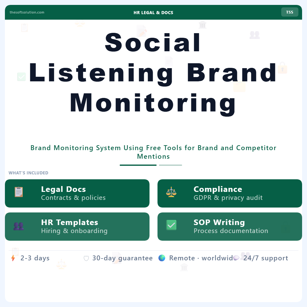 SOCIAL LISTENING BRAND MONITORING SETUP 1 SOCIAL LISTENING BRAND MONITORING SETUP – PROFESSIONAL DIGITAL SERVICE | THE SOFT SOLUTION
