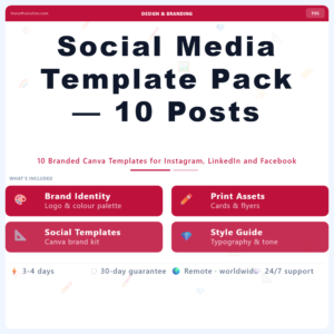 Social Media Template Pack — 10 Posts – Professional Digital Service | The Soft Solution