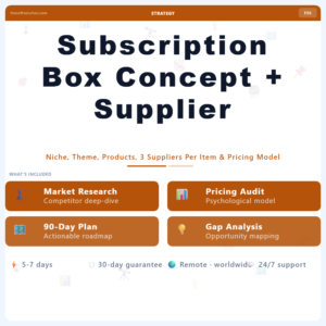 Subscription Box Concept + Supplier Research – Professional Digital Service | The Soft Solution
