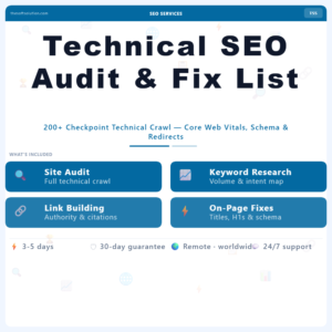 Technical SEO Audit & Fix List – Professional Digital Service | The Soft Solution